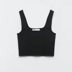 Zara Black Crop Tank Top
